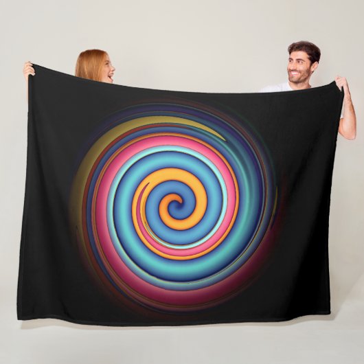 Abstracte Lollipop Fleece Deken (In situ)