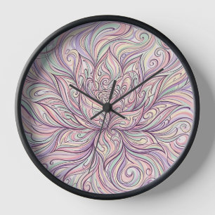 Abstracte Lotus Pastel Ink Kunstklokken