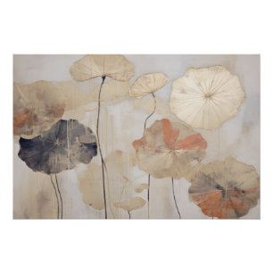 Abstracte Lotusbladeren - Wabisabi Esthetiek  Perfect Poster