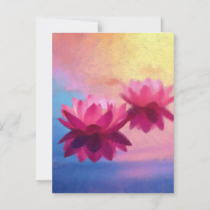 Abstracte lotusbloemen briefkaart