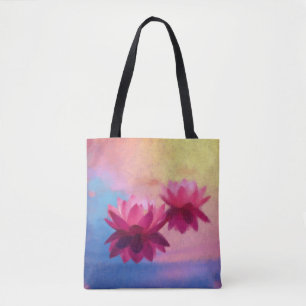Abstracte lotusbloemen draagtas