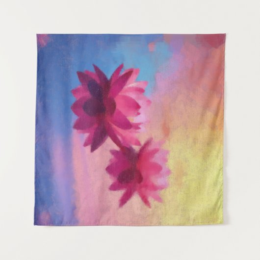 Abstracte lotusbloemen wandkleed (Voorkant (horizontaal))