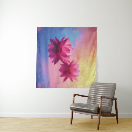 Abstracte lotusbloemen wandkleed (In Situ (horizontaal))