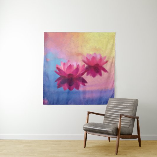 Abstracte lotusbloemen wandkleed (In situ)