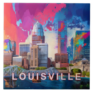 Abstracte Louisville Skyline Art Modern Tegeltje