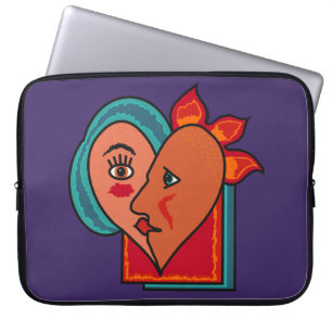 Abstracte lovers aangepaste laptophoes laptop sleeve