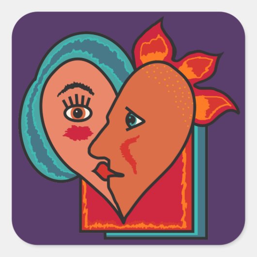 Abstracte Lovers aangepaste stickers (Voorkant)