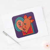 Abstracte Lovers aangepaste stickers (Envelop)