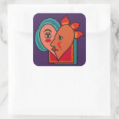 Abstracte Lovers aangepaste stickers (Tas)