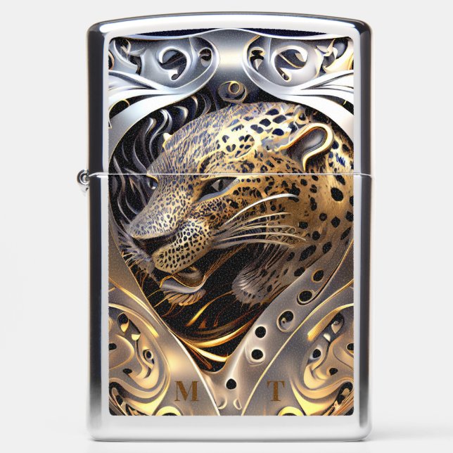 Abstracte luipaard Zippo Lighter (Voorkant)