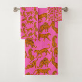 Abstracte luipaarden met rode lippen en inkomsten bad handdoek (Insitu)