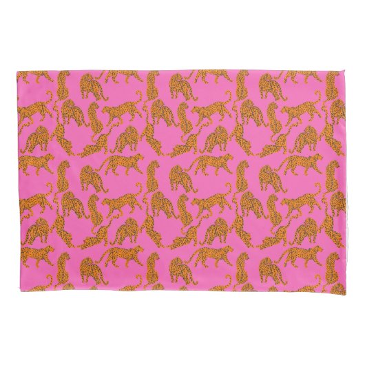 Abstracte luipaarden met rode lippen en inkomsten kussensloop (Voorkant)