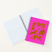 Abstracte luipaarden met rode lippen illustratie notitieboek (Binnen)