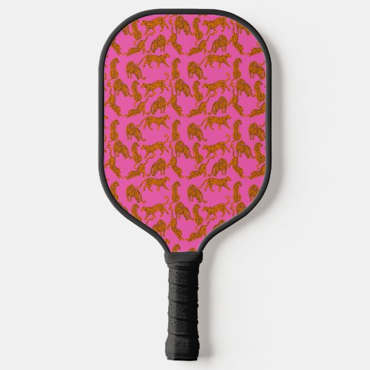 Abstracte luipaarden met rode lippen pickleball paddle (Achterkant)