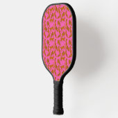 Abstracte luipaarden met rode lippen pickleball paddle (Links)