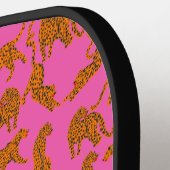 Abstracte luipaarden met rode lippen pickleball paddle (Links Detail)