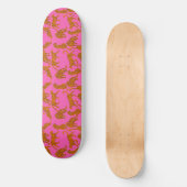 Abstracte luipaarden met rode lippen skateboard (Voorkant)