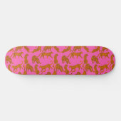Abstracte luipaarden met rode lippen skateboard (Horizontaal)