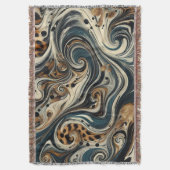 Abstracte Luipaardprint Draaikolk Deken (Voorkant Verticaal)