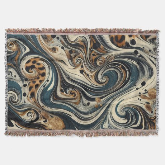 Abstracte Luipaardprint Draaikolk Deken (Voorkant)