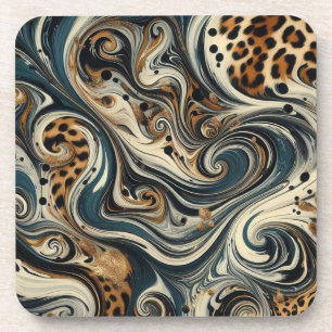 Abstracte luipaardprintwerveling bier onderzetter