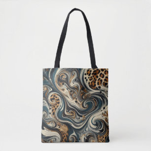 Abstracte luipaardprintwerveling draagtas