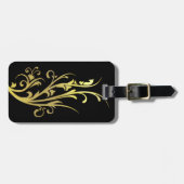 Abstracte Luxe Faux Gold Flower Bagagelabel (Voorkant horizontaal)