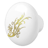 Abstracte Luxe Faux Gold Flower Keramische Knop (Rechts)