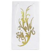 Abstracte Luxe Faux Gold Flower Klein Cadeauzakje (Voorkant)