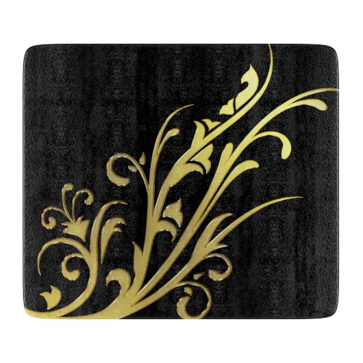 Abstracte Luxe Faux Gold Flower Snijplank (Voorkant)