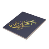 Abstracte Luxe Faux Gold Flower Tegeltje (Zijkant)