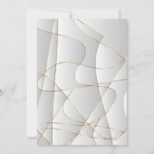 Abstracte luxe gouden lijnen bruiloft kaart (Achterkant)