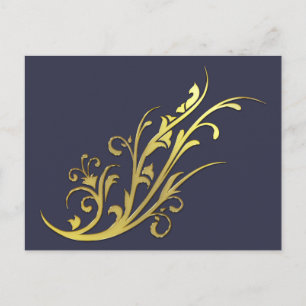 Abstracte luxe nepgouden bloem briefkaart