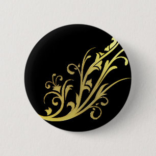 Abstracte luxe nepgouden bloem ronde button 5,7 cm