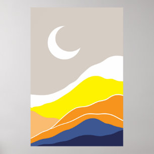 Abstracte Maanlandschappen Poster
