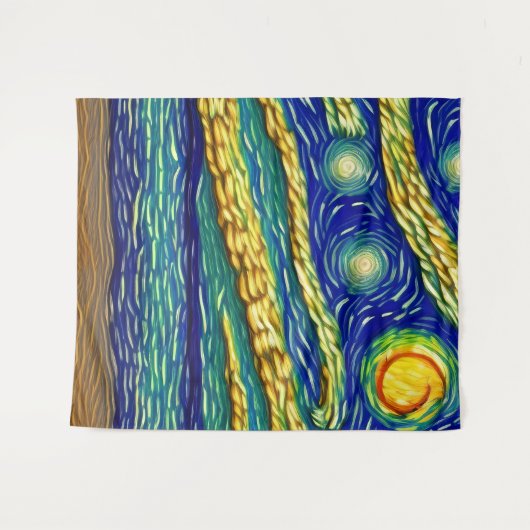 Abstracte maanlichte hemelbaring wandkleed (Voorkant (horizontaal))