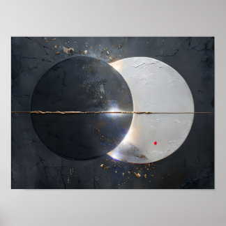 Abstracte maansverduistering Poster, papier (mat) Poster