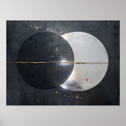 Abstracte maansverduistering Poster, papier (mat) Poster (Voorkant)