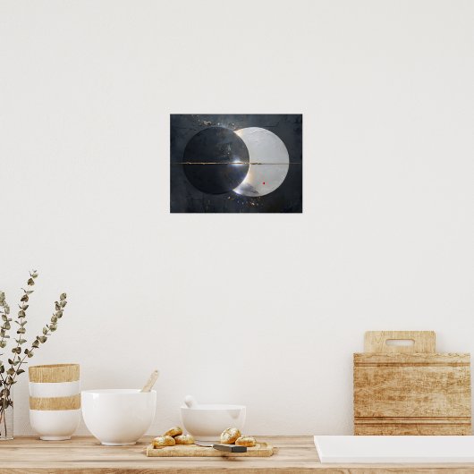 Abstracte maansverduistering Poster, papier (mat) Poster (Keuken)