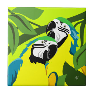 Abstracte Macaw Parrot Art Tile Tegeltje