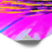 Abstracte Macro Hot Pink en Gele Coneflower Poster (Hoek)