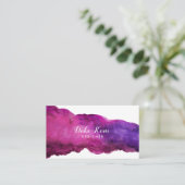 Abstracte Magenta-Waterverf Visitekaartje (Staand voorkant)