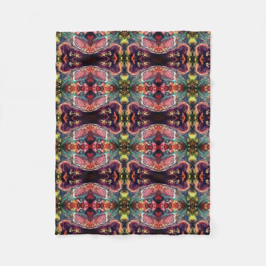 Abstracte magische bloemen roze goud fleece deken (Voorkant)