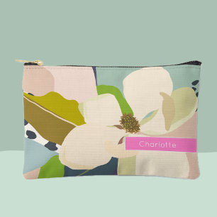 Abstracte Magnolia Pastelkleur Bloemmotief Aangepa Etui