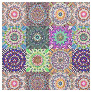 Abstracte Mandala Collage Stof