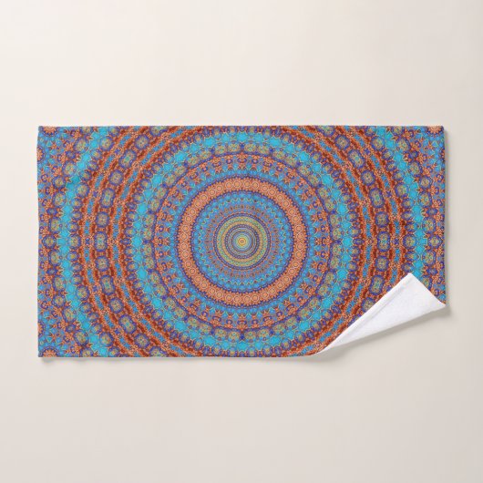 Abstracte mandala rond naadloos patroon in kaleido bad handdoek (Handdoek)