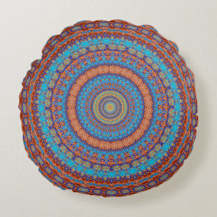 Abstracte mandala rond naadloos patroon in kaleido kussen