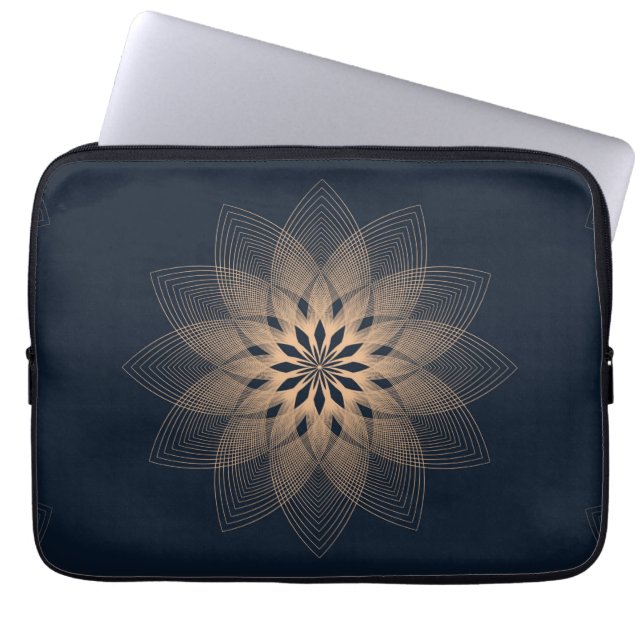 Abstracte mandala vind je vrede laptop sleeve (Voorkant)