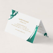 Abstracte maragdgroene penseelstreken visitekaartjes (Achterkant)