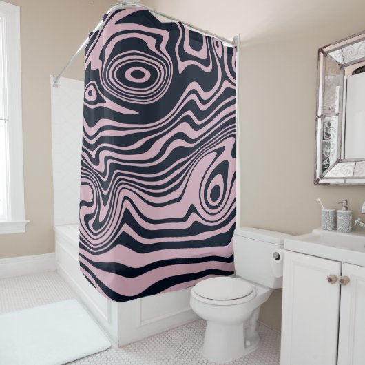 Abstracte Marble Waves artwork | Douchegordijn (In situ)